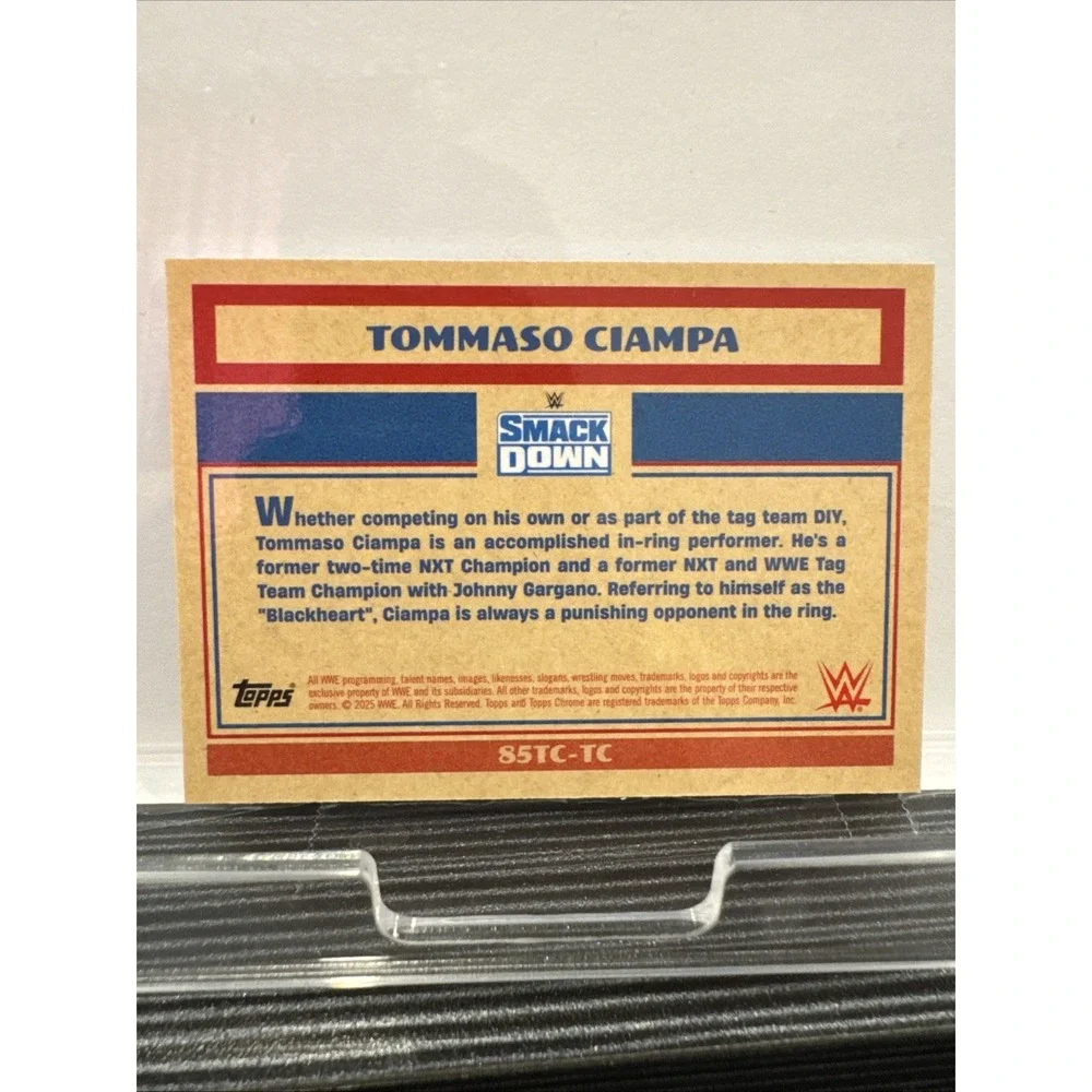 2025 Topps Chrome WWE Tommaso Ciampa 1985 Topps Blue Refractor 74/85